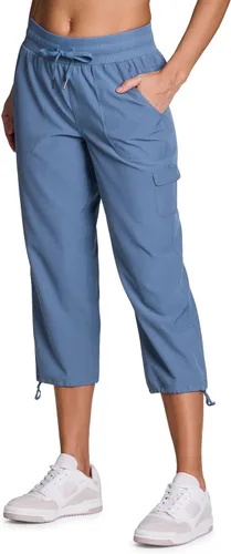 Vista 37 de RBX - Pantalón capri deportivo con cordón,ligero, con bolsillos y estilo cargo, para mujer