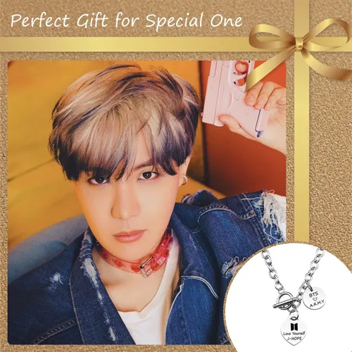 Vista 3 de ARETIS Kpop Bangtan - Collar para niños Be the best J-HOPE JIMIN JIN JK RM SUGA V Collar Bangtan Boys Lover Jewelry Gift for Bangtan Boys Fans
