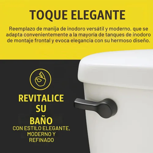 Vista 3 de Qualihome Kit de Reemplazo de Manija de Descarga de Inodoro - Manija Universal de Inodoro - Palanca de Descarga Duradera, Elegante y Fácil