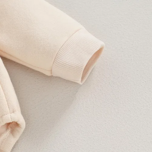 Vista 7 de FYBITBO Ropa para bebés y niñas, ropa de otoño e invierno con capucha, mameluco de manga larga, ropa cálida y bonita