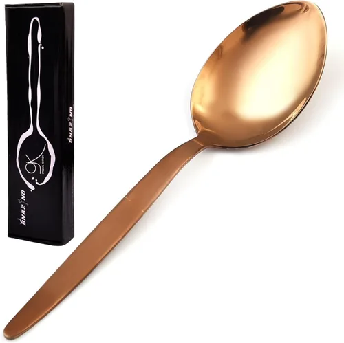 Vista 6 de Chef Kunz - Cuchara de cobre Cuchara de cocina de acero inoxidable 18/10 de titanio oro rosa 18/10 Cucharas de chef diarias para salsar