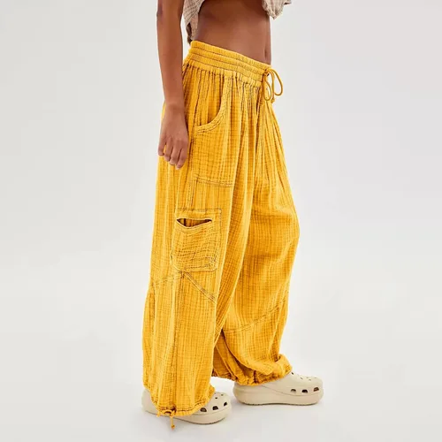 Vista 4 de Pantalones deportivos para correr para mujer, ropa de otoño 2023, casual, holgados, de vellón, pantalones deportivos de cintura alta con bolsillos