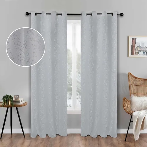 Vista 18 de BLUENILEMILLS Paneles de cortinas opacas para oscurecer la habitación con bolsillo para barra, cortinas perfectas para ventanas de cocina