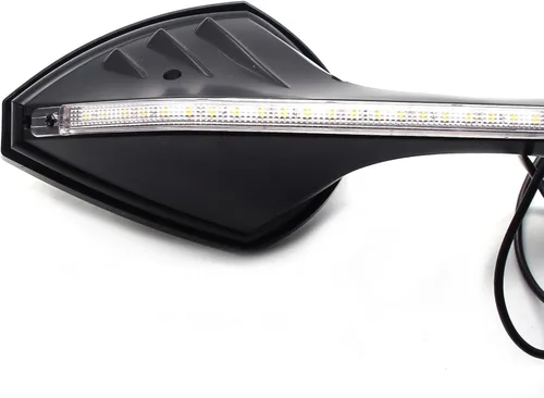 Vista 7 de MZS Espejos de motocicleta, LED Racing Espejo retrovisor de señal de giro dual ajustable compatible con Hayabusa ZX4R ZX6R ZX14R ZX10R ZX12R CBR500R