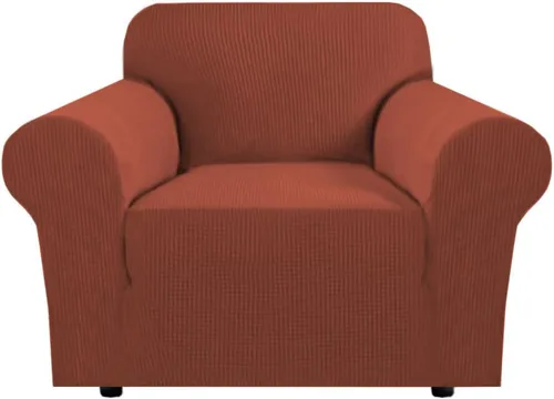 Vista 115 de H.VERSAILTEX Funda elástica para sofá, fundas suaves para muebles de 3 cojines, con tela jacquard gruesa a cuadros con parte inferior elástica, sofá