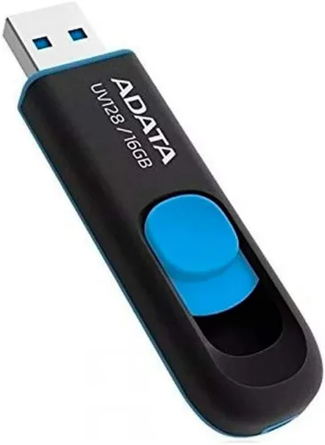 Vista 5 de ADATA UV128 32GB USB 3.0 unidad flash retráctil sin tapa, azul (AUV128-32G-RBE)