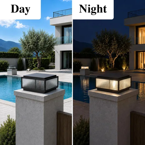 Vista 7 de Lámpara de porche al aire libre, luz grande de pilar de columna de puerta negra de 19.68 pulgadas Modern Black Waterproof Pedestal Bollard