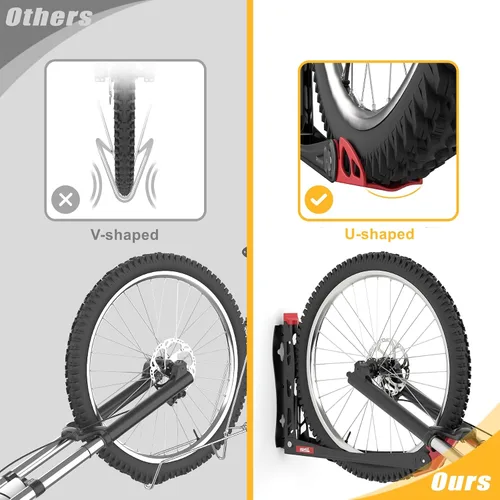 Vista 6 de TORACK BIKEPAL Soporte de bicicleta giratorio sin elevación, soporte de bicicleta vertical de ahorro de espacio montado en la pared