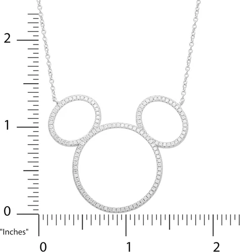 Vista 3 de Disney Mickey Mouse Jewelry collar de plata de ley con circonita cúbica