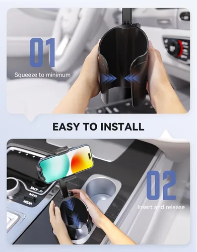 Vista 4 de Soporte para teléfono, respetuoso con el medio ambiente, fácil de instalar, 2 en 1, giratorio, expansor de celda para iPhone/Android/camión de 4-7