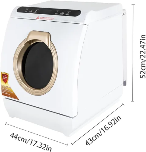 Vista 7 de Lavavajillas de encimera de 900 W con tanque de agua integrado de 7 L, 5 programas y rociador doble de 360°, lavavajillas portátil compacto