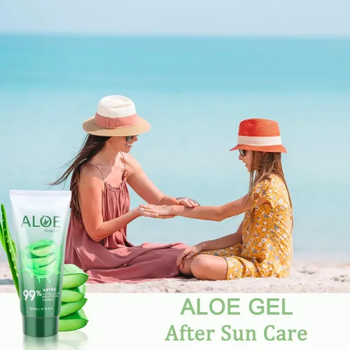 Vista 7 de Gel de aloe vera de 200 x 0.1 fl oz, 99% orgánico puro aloe vera hidratante facial y corporal, crema de aloe natural para piel seca, quemaduras