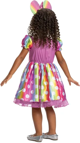 Vista 2 de Disfraz de Minnie Mouse arcoíris, traje oficial de Minnie Mouse de Disney para niñas