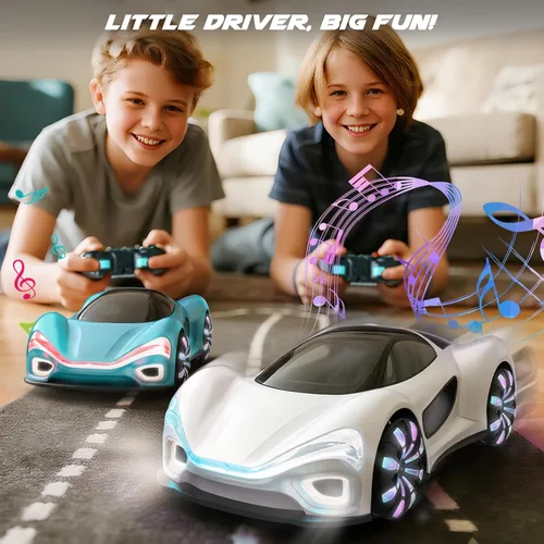 Vista 8 de SIMREX Auto de control remoto con detección de gestos con base de carga, juguete de auto de acrobacias y derrape a control remoto giratorio de 360°