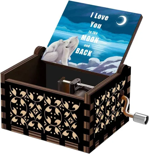 Vista 2 de Muzero Birthday Gift for Mom Dad, I Love You to the Moon and Back Music Box Gift for Daughter Son, Birthday Anniversary for Grandma Granddaughter