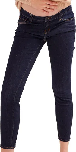Vista 7 de HATCH Jeans de mezclilla ajustados para maternidad, tiro bajo, corte ajustado y diseño debajo del vientre para embarazo y más allá, entrepierna