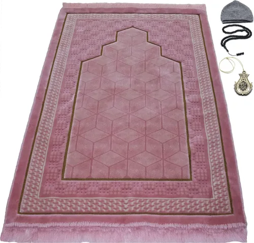 Vista 7 de Modefa Alfombra de oración turca de terciopelo islámico, gruesa, ancha y suave, para hombres y mujeres, doble felpa grande Janamaz - Regalo de Eid
