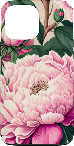 Vista 24 de Funda con diseño artístico de peonía rosa para iPhone 16