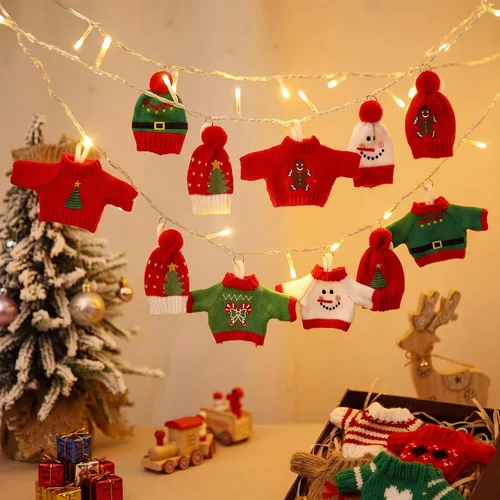 Vista 5 de 14 adornos de suéter feo para decoración de árbol de Navidad