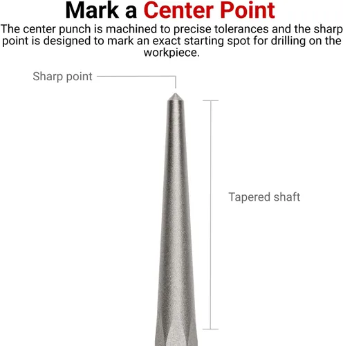 Vista 2 de TEKTON Punzón central de 1/2 pulgada 66085 Fabricado en Estados Unidos