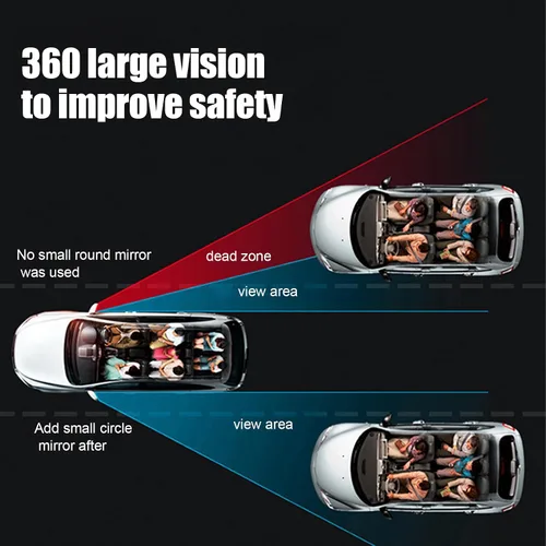 Vista 3 de 2 espejos auxiliares de punto ciego para marcha atrás para automóvil, rotación de 360°, de definición Hgh, cristal de visión trasera, espejo redondo