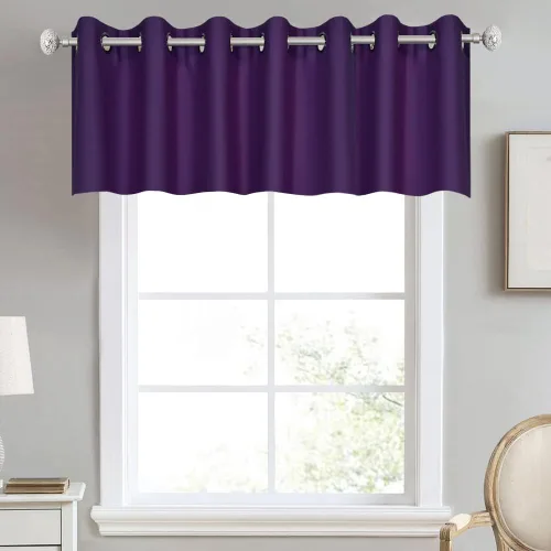 Vista 10 de DECOVSUN Cenefa de cortina opaca amarilla brillante para ventanas de cocina, cenefa opaca con ojales para dormitorio, cenefa corta y recta para sala