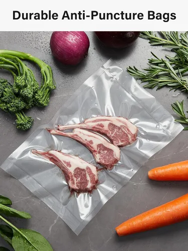 Vista 6 de Kootek Bolsas selladoras al vacío de 8 x 150 pies para alimentos con dispensador de cortador, bolsas de sellado al vacío de grado comercial, sin