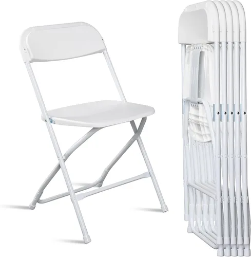 Vista 9 de Silla plegable de plástico, blanco, 4pcs