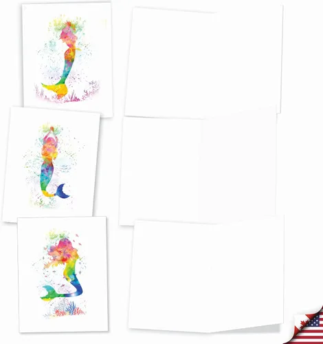 Vista 4 de The Best Card Company Juego de caja de tarjetas de felicitación en blanco de acuarela surtidas - Incluye 10 tarjetas + sobres, 10 diseños únicos