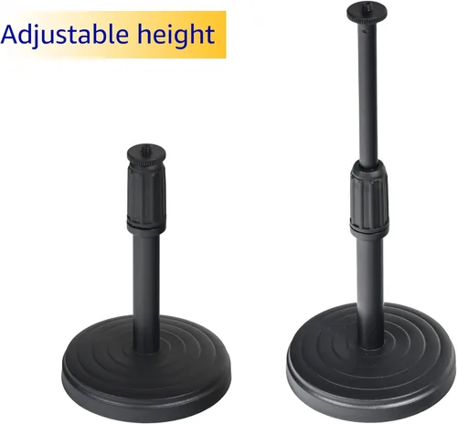 Vista 5 de Trademark Innovations Soporte de micrófono ajustable, escritorio con soporte de micrófono, soporte de micrófono de mesa, soporte de micrófono
