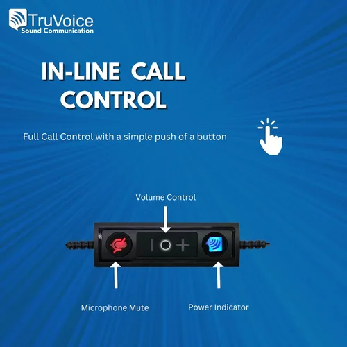Vista 3 de TruVoice HD-350 Auriculares USB Deluxe para la oficina o centro de llamadas. Funciona con todos los sistemas telefónicos VoIP. Micrófono