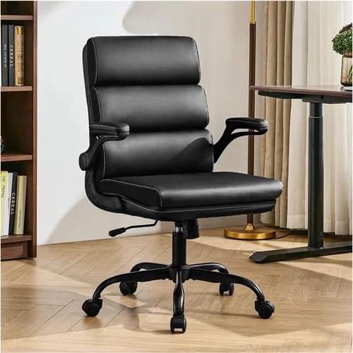 Vista 10 de amseatec Silla de Oficina Ajustable para Escritorio de Respaldo Medio Ejecutiva Cómoda de Tela Ergonómica con Soporte para la Espalda Silla de Beige