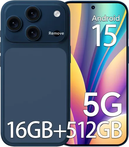 Vista 10 de Teléfonos desbloqueados, K17 PM 5G Android 15 Smartphone, 16+512GB Dual SIM Teléfono Celular, Pantalla HD+ de 6.9", Batería de 5000mAh, Cámara