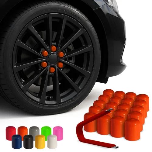 Vista 9 de ColorLugs Tapón de llanta de vinilo Negro Tapa de tuerca de rueda de ajuste flexible Para 17 mm Paquete de 20 Incluye extractor de lujo