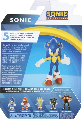 Vista 7 de Sonic The Hedgehog - Figura de acción de Sonic de 2.5 pulgadas, juguete coleccionable, 3 años