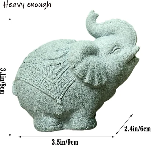 Vista 6 de livelyfish Estatua de elefante para acuario, decoración de pecera, estatua asiática, escultura de Feng Shui, adornos para mascotas, decoración