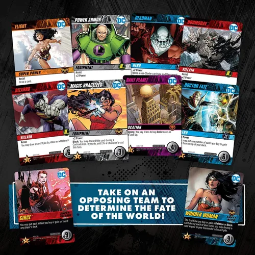Vista 3 de DC Deck-Building Game: Confrontations - Emocionante formato 2v2 - Ocho personajes icónicos de DC para jugar - Independiente, compatible con la serie
