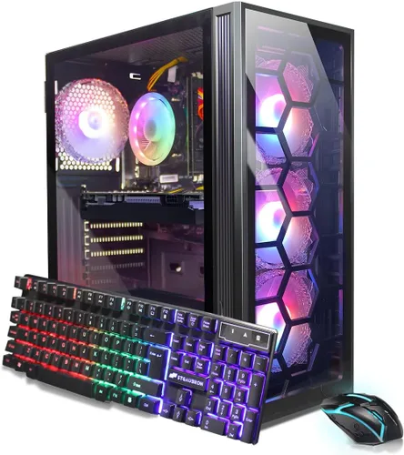 Vista 6 de STGAubron Computadora de escritorio para videojuegos, AMD Ryzen 3 3200G 3.6 GHz, Radeon RX 580 8G GDDR5, 16G RAM, 512G SSD, WiFi 600M, BT 5.0