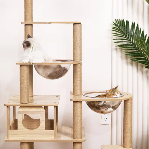 Vista 6 de 2 unidades de cápsula transparente de repuesto para muebles espaciales para gatos, cubierta de cúpula para cama de mascotas pequeñas, cuenco
