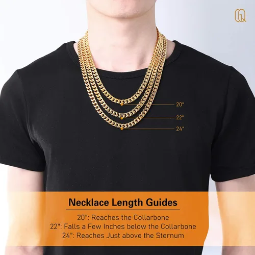 Vista 3 de QGoliver Cadena de eslabones cubanos para hombre, cadena de eslabones de Miami, collares de acero inoxidable, joyería de hip hop para hombres