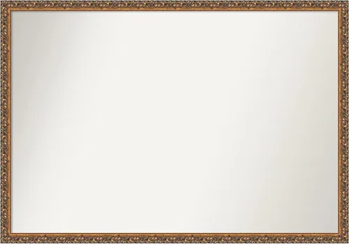 Vista 125 de Amanti Art Espejo de baño de bronce para sobre fregadero, 29 x 19 pulgadas, espejo rectangular de bronce antiguo, marco de madera tradicional