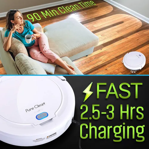 Vista 3 de Aspiradora robótica automática inteligente, robot aspirador eléctrico recargable delgado con navegación autoprogramada, sensores anticaídas