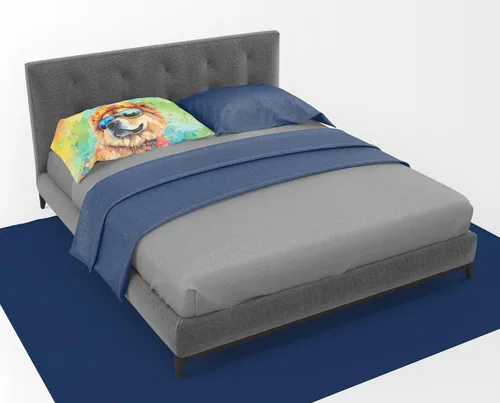 Vista 3 de Caroline's Treasures DAC2490PILLOWCASE Chow Chow Hippie Dawg Funda de almohada estándar, ligera, súper suave, fácil de cuidar, decorativa, funda