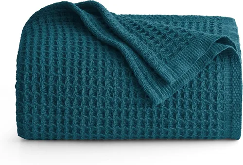 Vista 43 de Bedsure Gentlesoft - Manta de 100 % algodón, tamaño Twin XL, para dormitorio universitario, transpirable y suave, manta Twin de tejido waffle