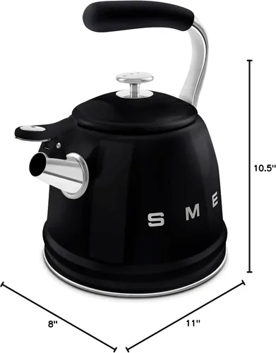 Vista 9 de Smeg Tetera silbante Retro para estufa – 2.4L (Negro)