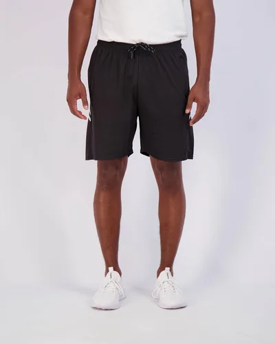 Vista 2 de Paquete de 4 pantalones cortos deportivos de malla de secado rápido para hombre de 7 pulgadas con bolsillos con cremallera y cordón