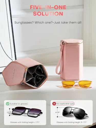 Vista 2 de Sunglasses Travel Case Organizer Hangable for Men Women, Eyeglasses Foldable Storage Organizer
