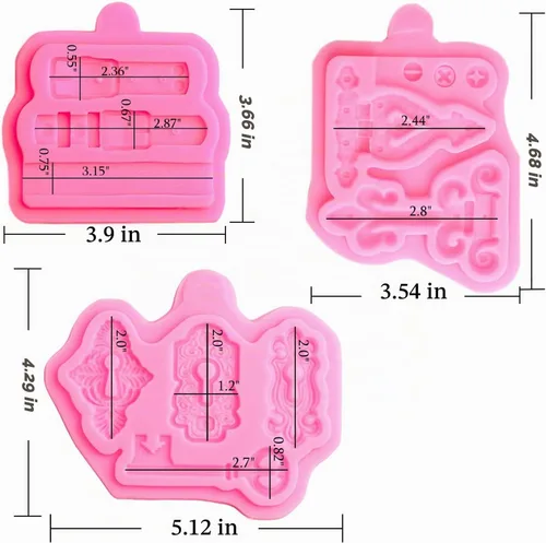 Vista 3 de Lock Key - Molde de silicona para fondant, paquete de 3 moldes para Moldes de fondant para cinturón MJ10