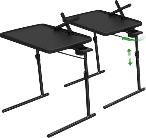 Vista 8 de Mesa de Bandeja para TV, 16.9 x 22 x 29.1 pulgadas XL PRO Mesa de Comedor Plegable con 6 Ajustes de Altura y 3 Ángulos de Inclinación, Escritorio