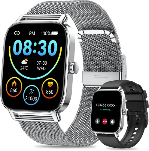 Vista 8 de Reloj inteligente para hombres y mujeres Fitness: resistente al agua, responder llamada, relojes digitales para hombre, podómetro, reloj inteligente